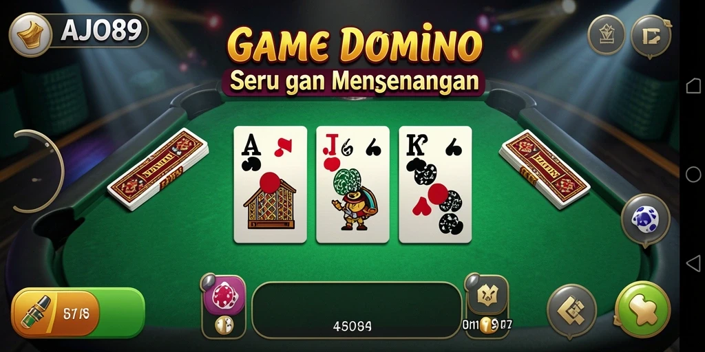Screenshot utama AJO89 menampilkan gameplay Domino yang mendebarkan.