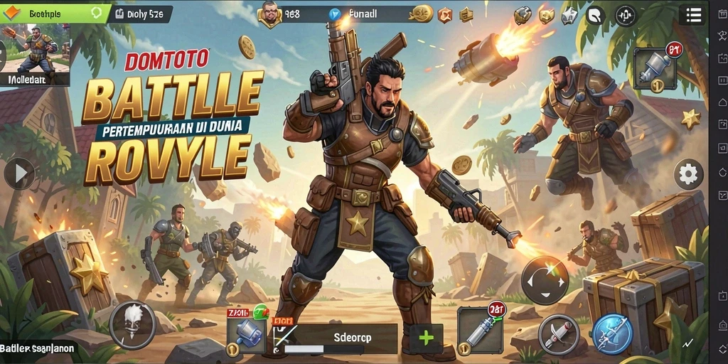 Screenshot menampilkan aksi seru dalam permainan Battle Royale.