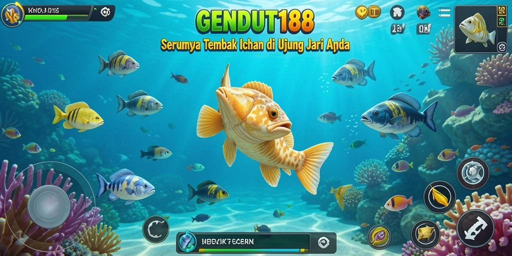 Tangkapan layar utama GENDUT188 menampilkan aksi seru dalam permainan Tembak Ikan.