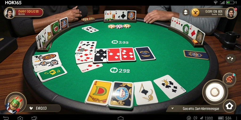 Screenshot HOKI65 menampilkan suasana permainan Gaple yang seru.