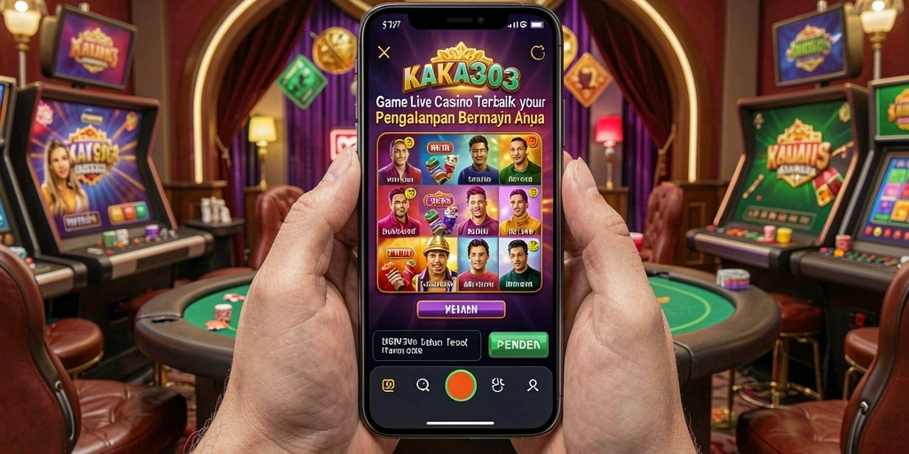 Screenshot KAKA303 menampilkan dealer professional dan permainan Live Casino yang seru.