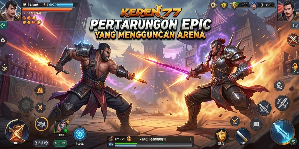 Gameplay KEREN77 menampilkan pertarungan yang intens dan mendebarkan.