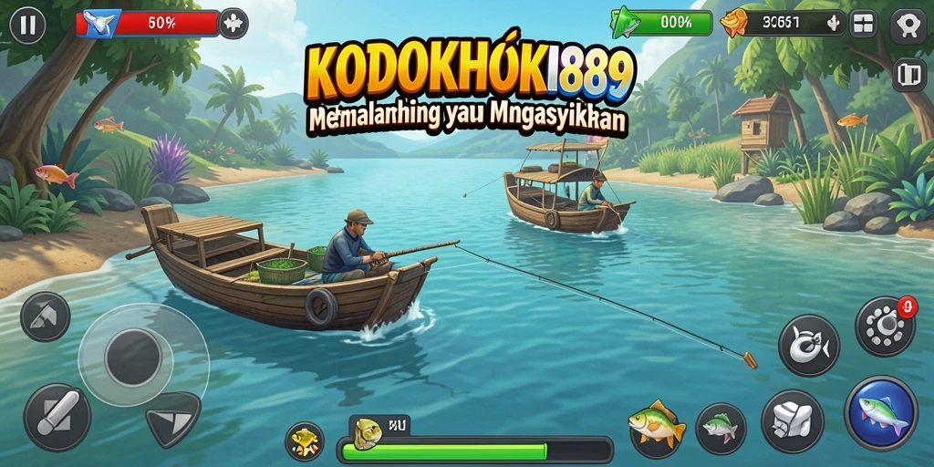 Gameplay KODOKHOKI889 menampilkan suasana memancing yang mendebarkan dan menawan.
