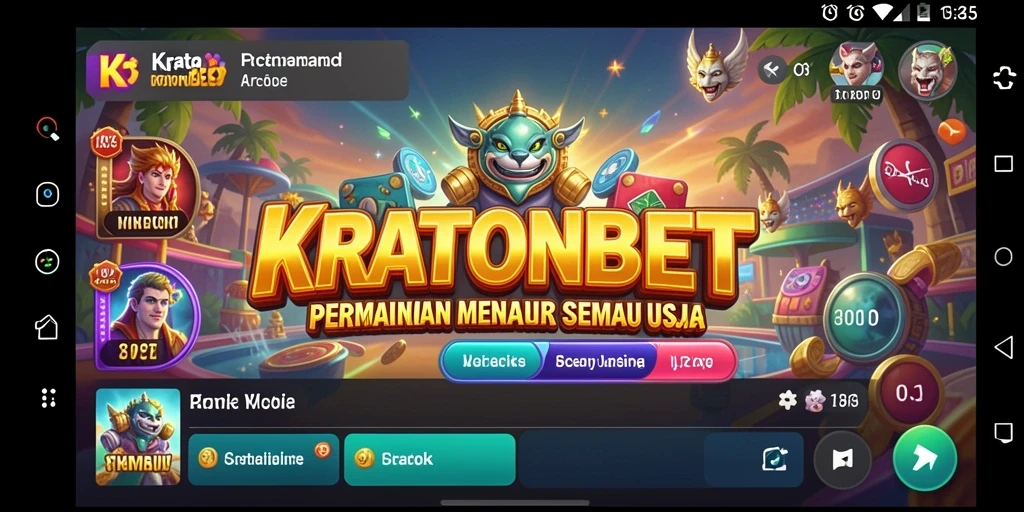 Tampilan gameplay menawan dari KRATONBET dengan tantangan Arcade seru.
