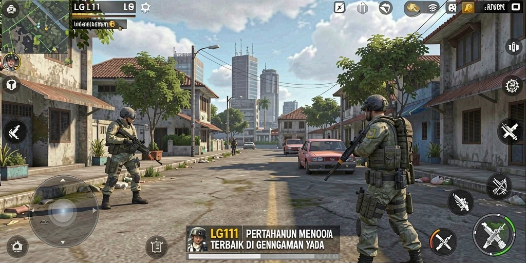 Tampilan gameplay menara pertahanan LG111 yang mendebarkan dan strategis.