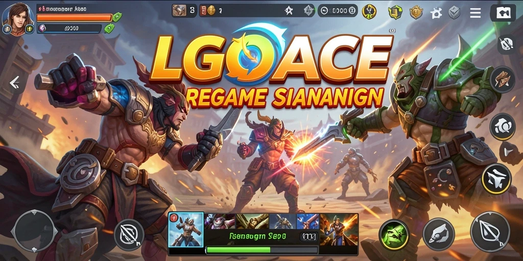 Tampilan gameplay LGOACE dengan pertarungan yang seru dan dinamis.