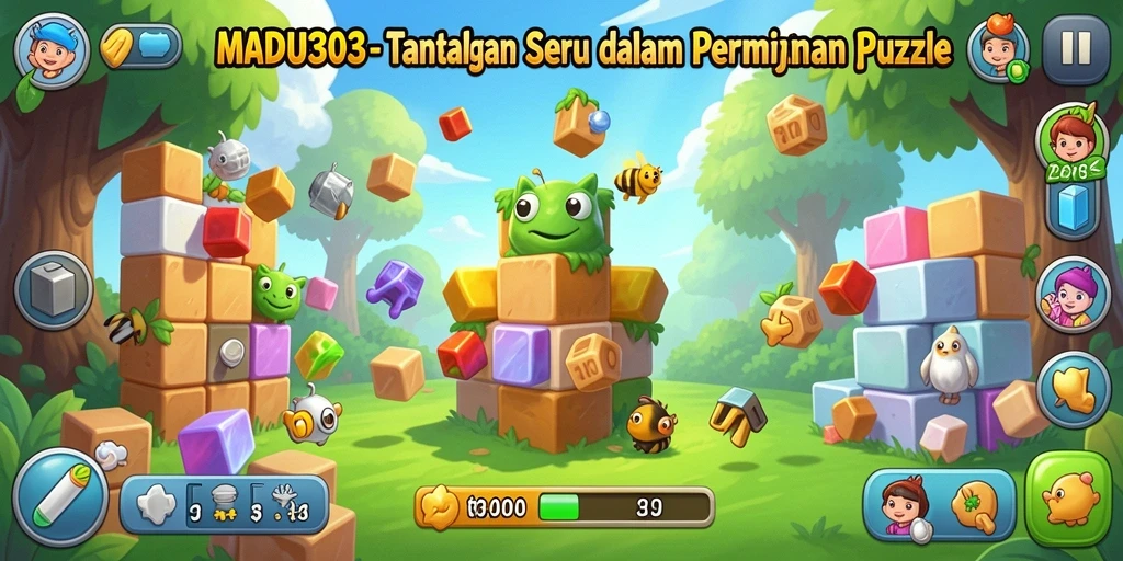 Tampilan gameplay MADU303 dengan berbagai tantangan puzzle.