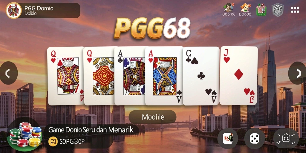 Tampilan gameplay seru PGG68 dengan Domino yang menantang.