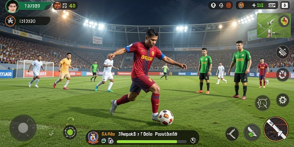 Tampilan gameplay seru RAJABUAYA89 dalam pertandingan sepak bola.