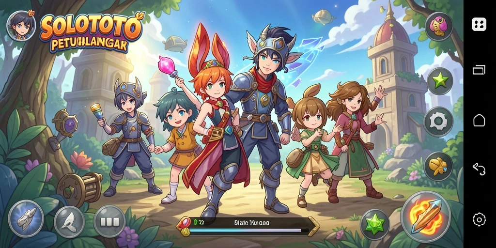 Tampilan gameplay SOLOTOTO yang penuh warna dan mendebarkan.