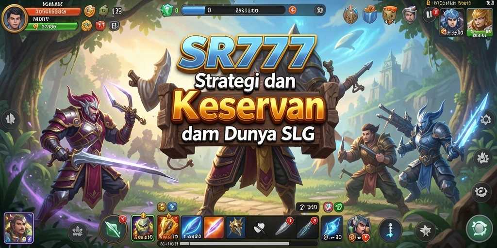 Tangkapan layar gameplay SR777 dengan pertempuran strategi SLG yang intens.