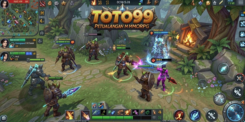 Tangkapan layar dari gameplay TOTO99 yang menunjukkan pertempuran seru di dunia MMORPG.