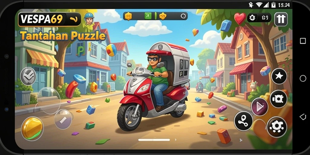 Tampilan gameplay <strong>VESPA69</strong> dengan berbagai tantangan puzzle yang menarik.