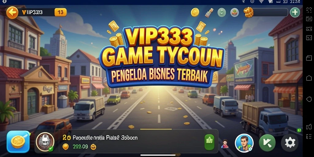 Tampilan gameplay VIP333 dengan karakter dan bisnis yang menarik.