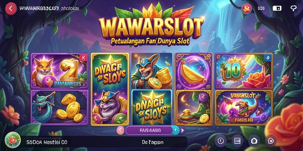 Tampilan gameplay seru dari WAWARSLOT dengan berbagai tema slot.
