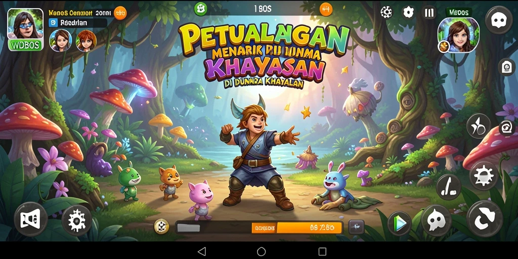 Tangkapan layar dari WDBOS menunjukkan karakter menjelajahi dunia yang indah.