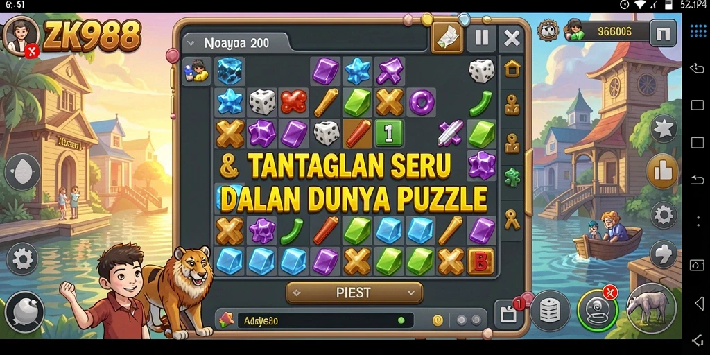 Tangkapan layar gameplay ZK988 menampilkan tantangan Puzzle yang mendebarkan.