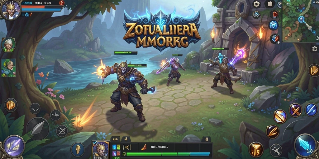 Screenshot gameplay ZOFAZA dengan aksi seru dalam pertarungan MMORPG.